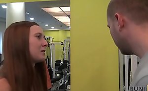 HUNT4K. Buddy earns a lot be beneficial to savings unconnected with selling GF's tight pussy in gym
