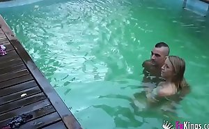 I throw a Swimming pool party with my girlfriend, will not hear of girlfriend, we shave will not hear of pyussy with an increment of take will not hear of residence for fucking.