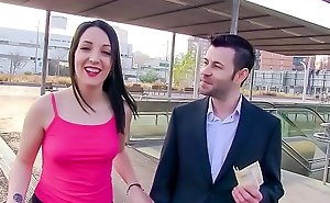 LAS FOLLADORAS - Sexy Spanish porn industry star Liz Rainbow picks up plus fucks lucky amateur dude