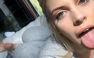 Hot blonde damsel loves jerking cock of male off, doing of the first water blowjob, fukcing in hardcore ssex mandate and having wild orgasm