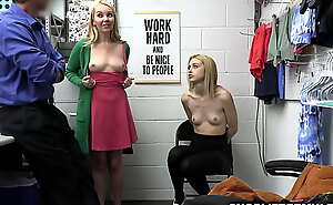 Teen blonde Chloe Cherry calls her stepmom to help her get out of her shoplifting predicament. Aaliyah offers a threesome deal for them to get out.