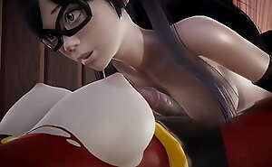Incredibles - Double Futa - Violet Parr gets creampied by Helen - 3D Porn