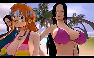 Scarf handcock nami together with nico robin get fuck one piece