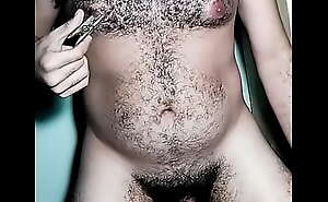 Sub cub play with his nipples for daddy