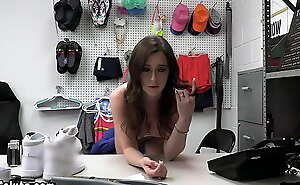 Amazing teen shoplifter punish fucked on CCTV by a cop