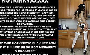 Sexy Maid Hotkinkyjo fuck her anal hole with huge dildo rom MrHankey and  prolapse