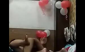 Desi Indian girl give best birthday gift at hotel
