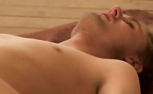 Using Oil To Massage His Body To Feel Relax And arouse