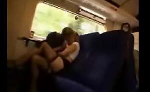 Amateur Couple Fooling Around In Train