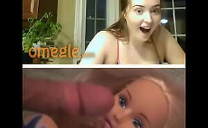 Omegle Reaction Cum on Barbie Doll Funny Facial Kinky She Likes It and Points