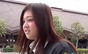 Japanese student flashing