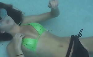 Sexy Bikini Girl Drowning Underwater
