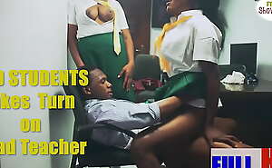 The class prefect caught the senior prefect under the Head teacher's table, making him moan like a cow, watch and see what she did NEXTporn (Part 1)