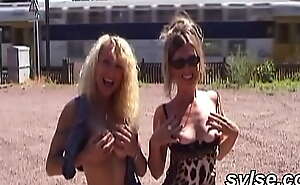 we get naked outside and we dildo ourselves between girlfriends