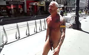 naked on busy street in San Francisco