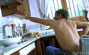 Jorge Fernandez having some good sex in the kitchen with french babe Jordanne Kali