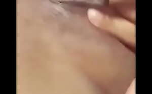 Ebony fingering pussy and ass