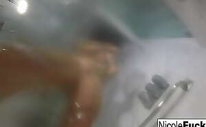 Hot Pornstar Nicole Aniston takes a long steamy shower