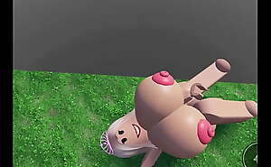 Blonde Roblox Bitch Shows her pussy