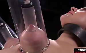 Enslavement babes canned and toyed during kinky session