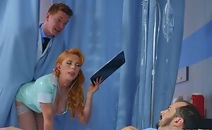 Horny Russian doctor fucks redhead nurse in transmitted to ass