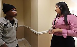 Kim cruz thick lalin girl gives big black cock oral around say no to office
