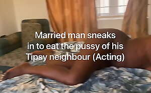 my neighbor is always coming home late and crashing naked so i sneak into her room to eat her big ass pussy while shes day dreaming (good act)