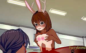 Furry Hentai - deer-rabbit and  Horse boobjob and fucked - Anime Manga Japanese Yiff