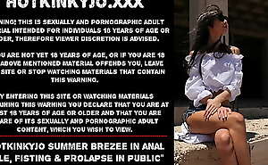 Hotkinkyjo summer brezee in anal hole, fisting and  prolapse in public