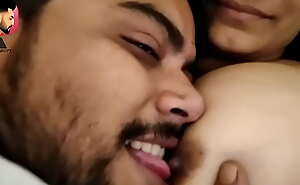 Boyfriend playing with girlfriend boobs