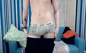 Ginger Twink Alvin teases and  Jerks for his cam