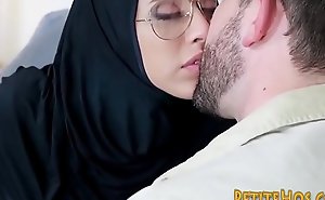 Petite teen arabs ass fucked after sucking cock anent hijab
