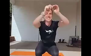 Shiny yoga pants workout