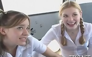 Cute schoolgirl fucked hard coupled with takes a large facial spunk fountain