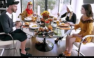 Hawt MILF Step Mom Brooklyn Track And Step Daughter Join Legal age teenager Step Daughter Rosalyn Sphinx And Step Dad Be proper of Family Thanksgiving Fuck Fest