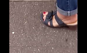 Latina granny candid feet fetish Lickable red toes