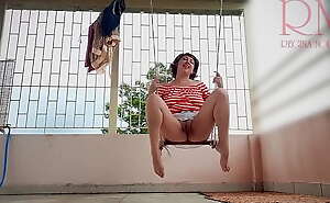 Depraved housewife swinging without panties on a swing  FULL VIDEO