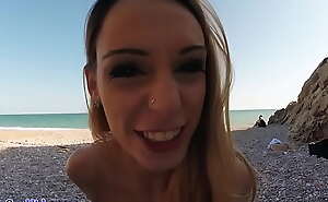 Real sea side sex before skinny dipping POV