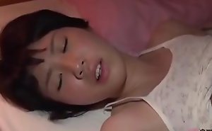 Petite Asian woken up by old guy to light of one's life plus jism on her belly [Japteenx porn video ]