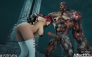 3d animation moster sex give a red hair big special spoil
