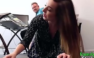 Adorable Teen and Daddys Cock's at Office: FamilyStroke porn video 